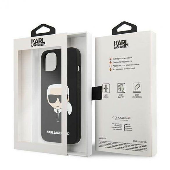 Karl Lagerfeld KLHCP13SSLKHBK iPhone 13 mini 5,4" carcasa rigidă/neagră Silicon Karl's Head