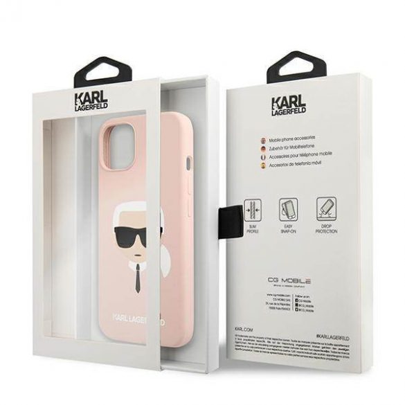 Karl Lagerfeld KLHCP13SSLKHLP iPhone 13 mini 5,4" roz deschis/light roz hard Husă Silicone Karl's Head