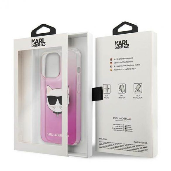 Karl Lagerfeld KLHCP13LCTRP iPhone 13 Pro / 13 6,1" Hardcase różowy/roz Husă Choupette Head