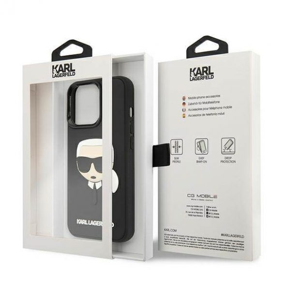 Karl Lagerfeld KLHCP13LKH3DBK iPhone 13 Pro / 13 6,1" czarny/negru hardcase 3D cauciuc Karl's Head