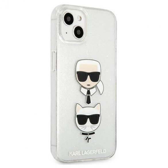 Karl Lagerfeld KLHCP13SKCTUGLS iPhone 13 mini 5,4" srebrny/argintiu husă rigidă Glitter Karl's & Choupette