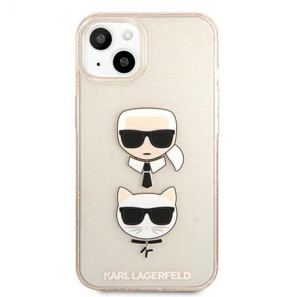 Karl Lagerfeld KLHCP13SKCTUGLGO iPhone 13 mini 5,4" złoty/aur husă rigidă Glitter Karl's & Choupette