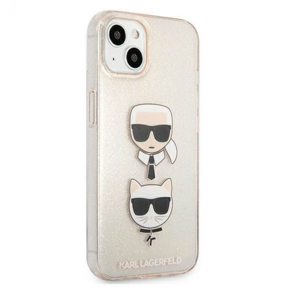 Karl Lagerfeld KLHCP13SKCTUGLGO iPhone 13 mini 5,4" złoty/aur husă rigidă Glitter Karl's & Choupette