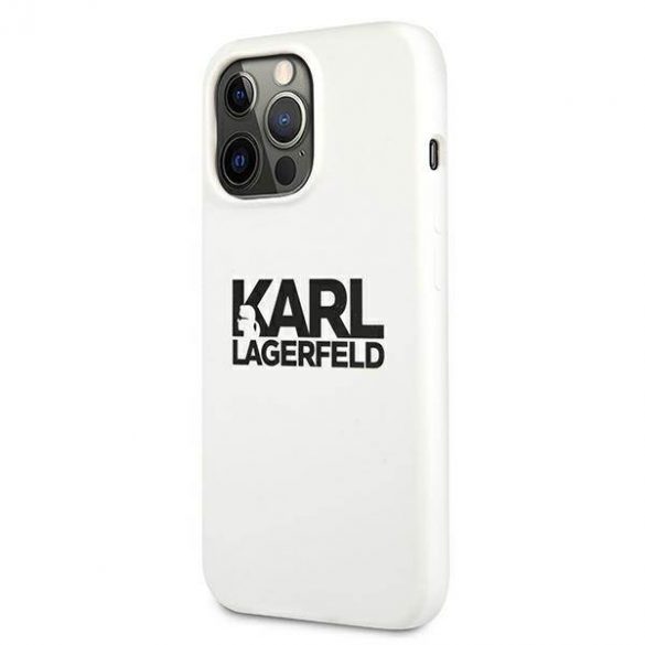 Karl Lagerfeld KLHCP13LSLKLWH Husa pentru iPhone 13 Pro / 13 6,1" Silicone Stack Logo biały/alb