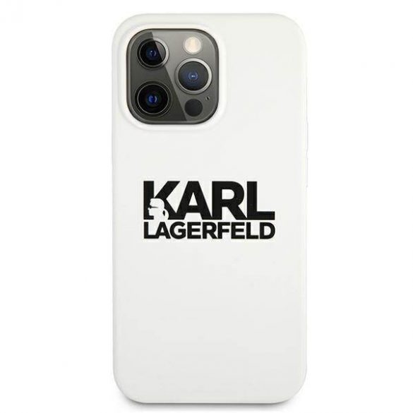 Karl Lagerfeld KLHCP13LSLKLWH Husa pentru iPhone 13 Pro / 13 6,1" Silicone Stack Logo biały/alb