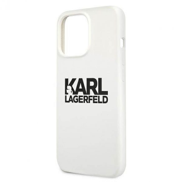 Karl Lagerfeld KLHCP13LSLKLWH Husa pentru iPhone 13 Pro / 13 6,1" Silicone Stack Logo biały/alb