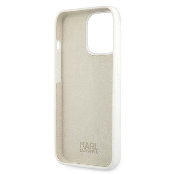 Karl Lagerfeld KLHCP13LSLKLWH Husa pentru iPhone 13 Pro / 13 6,1" Silicone Stack Logo biały/alb