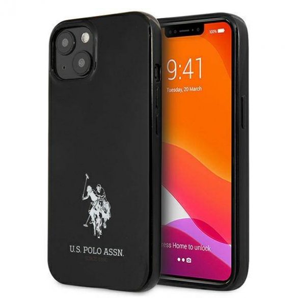 US Polo USHCP13MUMHK iPhone 13 / 14 / 15 6.1" negru/negru hard Husă Horses Logo