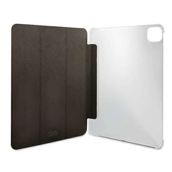 Karl Lagerfeld KLFC12OKMK Copertă de carte pentru iPad 12,9" Pro 2021, negru/negru Saffiano Husă iconică Karl