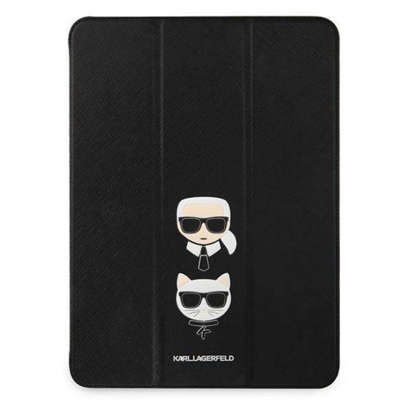 Karl Lagerfeld KLFC12OKCK Copertă de carte pentru iPad 12,9" Pro 2021 negru/negru Saffiano Husă Karl & Choupette