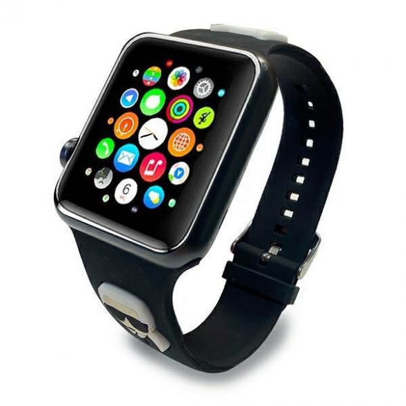 Karl Lagerfeld Pasek KLAWLSLCKK Apple Watch 42/44/45/49mm curea czarny/neagră Silicon Karl & Choupette Heads