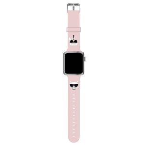 Karl Lagerfeld Pasek KLAWLSLCKP Apple Watch 42/44/45/49mm curea rożowy/roz Silicon Karl & Choupette Heads