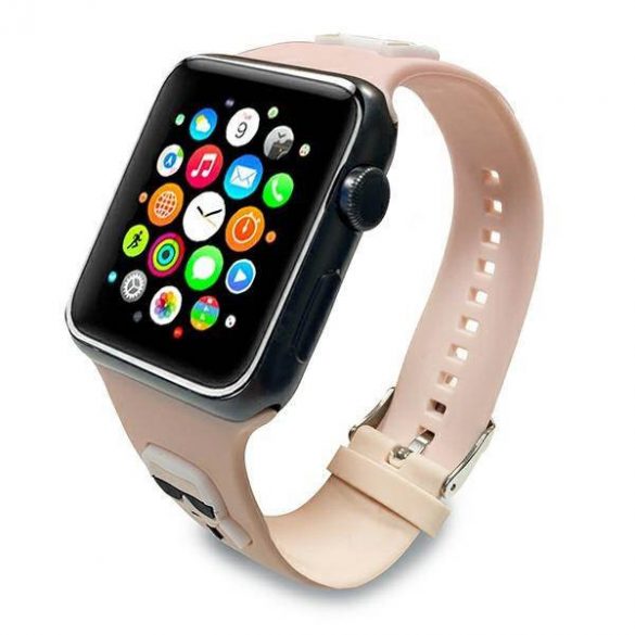 Karl Lagerfeld Pasek KLAWLSLCKP Apple Watch 42/44/45/49mm curea rożowy/roz Silicon Karl & Choupette Heads