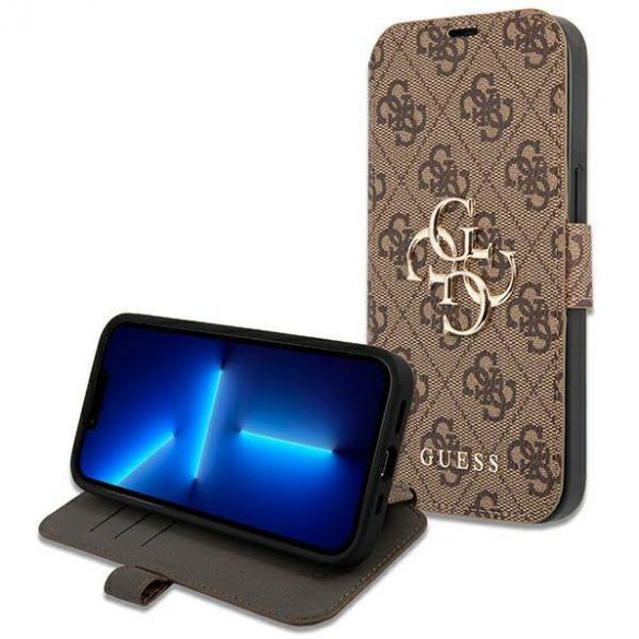 Guess GUBKP13L4GMGBR iPhone 13 Pro / 13 6,1" mero/maro carte 4G Big Metal Logo husă