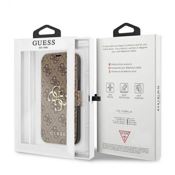 Guess GUBKP13L4GMGBR iPhone 13 Pro / 13 6,1" mero/maro carte 4G Big Metal Logo husă