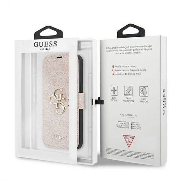 Guess GUBKP13L4GMGPI iPhone 13 Pro / 13 6,1" roz/roz carte 4G Big Metal Logo husă