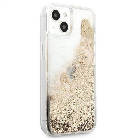 Guess GUHCP13SGLHFLGO iPhone 13 mini 5,4" auriu/złoty hardcase Husă Glitter Charms