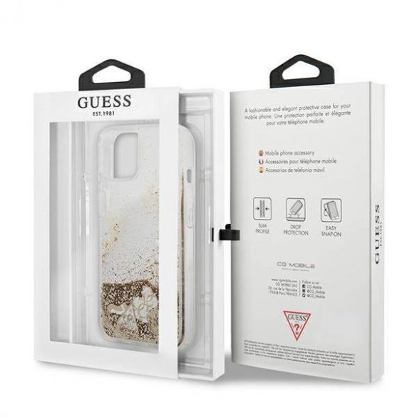 Guess GUHCP13SGLHFLGO iPhone 13 mini 5,4" auriu/złoty hardcase Husă Glitter Charms