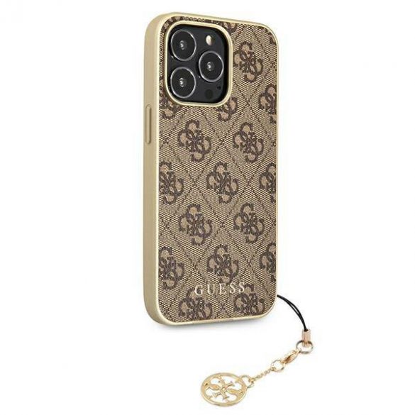 Guess GUHCP13LGF4GBR iPhone 13 Pro / 13 6,1" maro/ maro Husă tare 4G Charms Collection