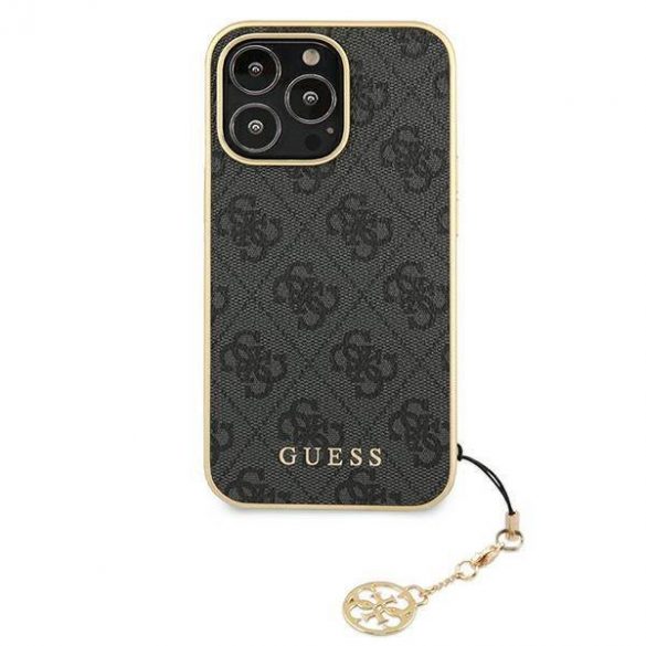 Guess GUHCP13XGF4GGR Carcasă rigidă pentru iPhone 13 Pro Max 6,7" szary/gri 4G Charms Collection