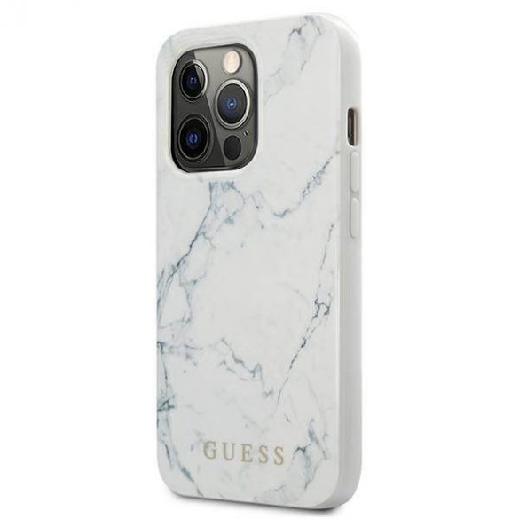 Guess GUHCP13LPCUMAWH Husă marmură pentru iPhone 13 Pro / 13 6,1" biały/alb