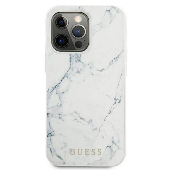 Guess GUHCP13LPCUMAWH Husă marmură pentru iPhone 13 Pro / 13 6,1" biały/alb