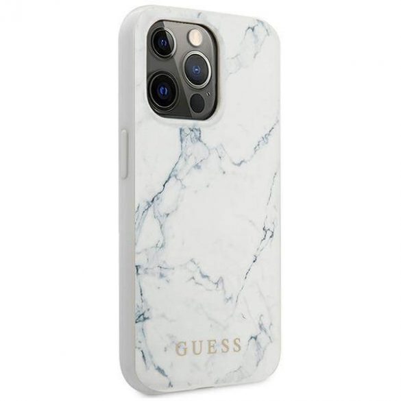 Guess GUHCP13LPCUMAWH Husă marmură pentru iPhone 13 Pro / 13 6,1" biały/alb