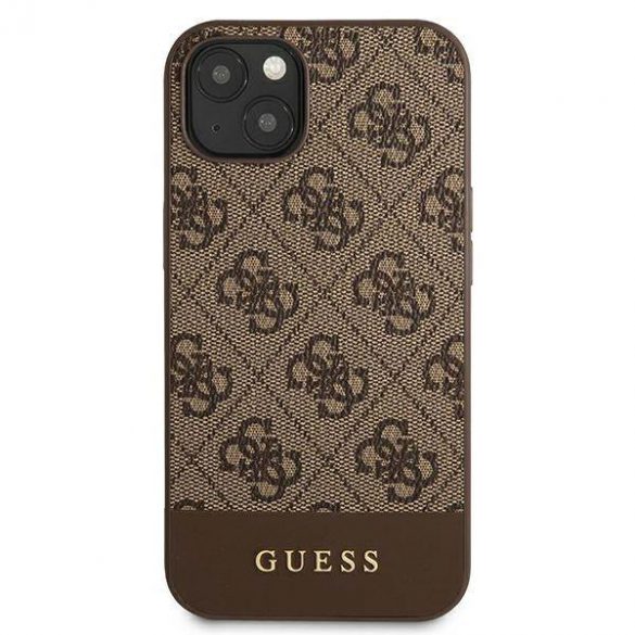 Guess GUHCP13SG4GLBR Husă rigidă pentru iPhone 13 mini 5,4" maro/brązowy 4G Stripe Collection