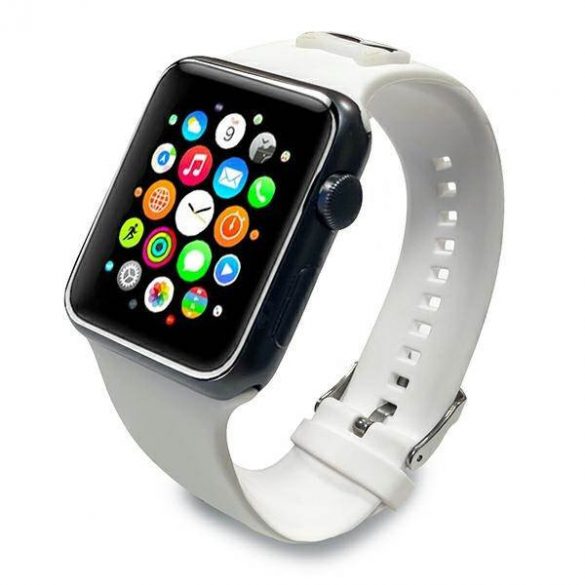 Karl Lagerfeld Pasek KLAWMSLCW Apple Watch 38/40/41mm curea biały/albă Husă din silicon Choupette Heads