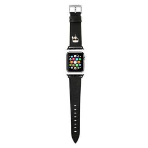 Karl Lagerfeld Pasek KLAWLOKHK Apple Watch 42/44/45/49mm curea czarny/negru Saffiano Karl Heads