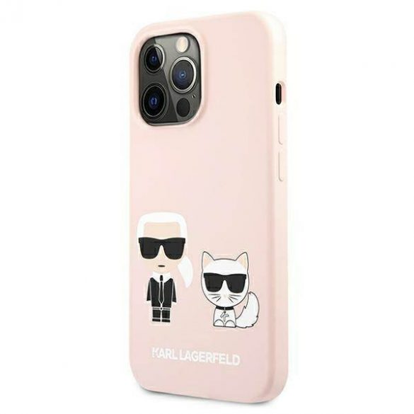 Karl Lagerfeld KLHMP13LSSKCI iPhone 13 Pro / 13 6,1" hard Husă roz deschis/light roz Silicone Ikonik Karl & Choupette Magsafe Husă