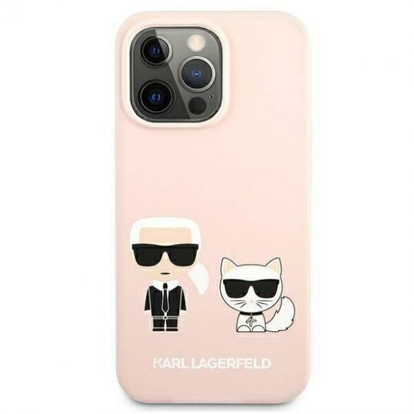 Karl Lagerfeld KLHMP13LSSKCI iPhone 13 Pro / 13 6,1" hard Husă roz deschis/light roz Silicone Ikonik Karl & Choupette Magsafe Husă