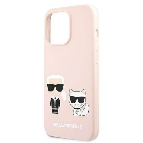 Karl Lagerfeld KLHMP13LSSKCI iPhone 13 Pro / 13 6,1" hard Husă roz deschis/light roz Silicone Ikonik Karl & Choupette Magsafe Husă