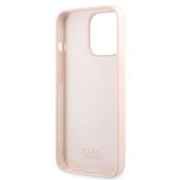 Karl Lagerfeld KLHMP13LSSKCI iPhone 13 Pro / 13 6,1" hard Husă roz deschis/light roz Silicone Ikonik Karl & Choupette Magsafe Husă