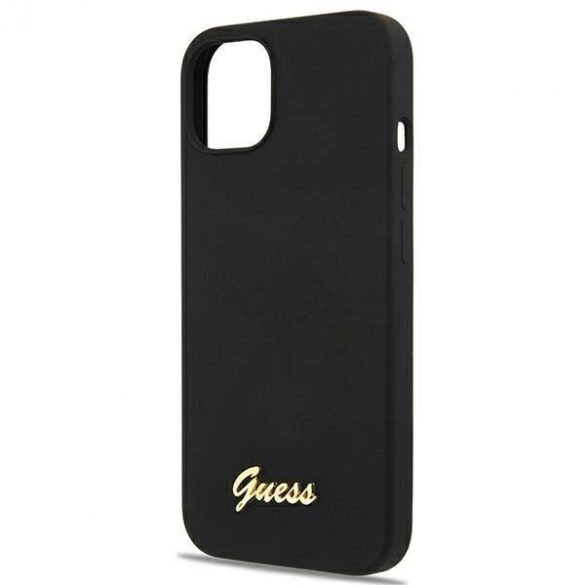 Guess GUHMP13MLSLMGBK iPhone 13 / 14 / 6.1" negru/carny hardcase Silicon Script Gold Logo Magsafe