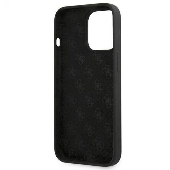 Guess GUHMP13LLSLMGBK iPhone 13 Pro / 13 6,1" negru/negru hard Husă Silicon Script Gold Logo MagSafe husă