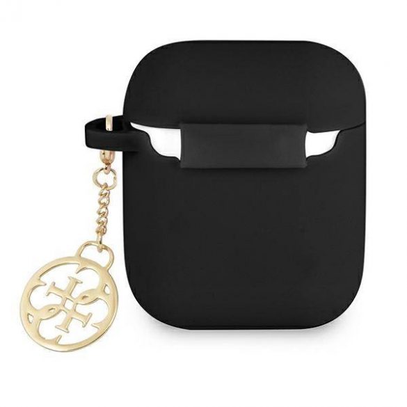 Guess GUA2LSC4EK AirPods 1/2 Husă negru / negru Silicone Charm 4G Collection