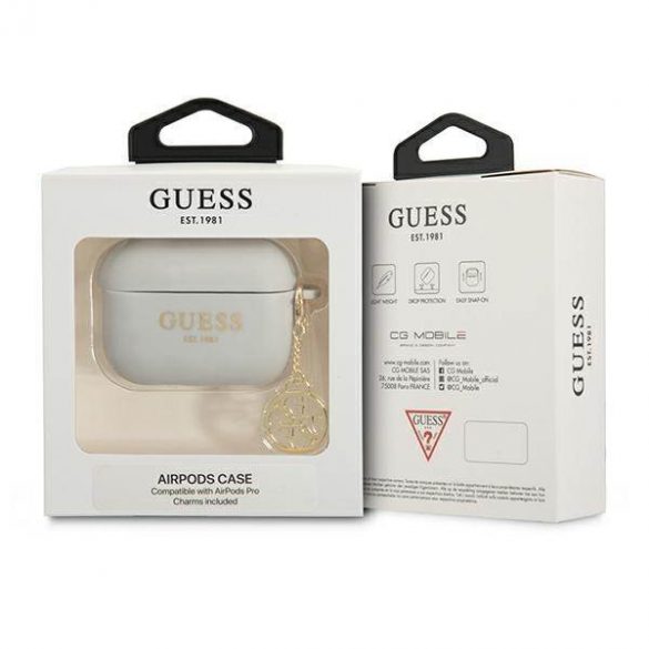 Husă Guess GUAPLSC4EG AirPods Pro husă szary/gri Silicone Charm 4G Collection