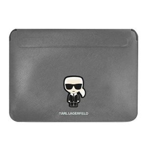 Manșon Karl Lagerfeld KLCS14PISFG 14" srebrny/argintiu Saffiano Ikonik Karl