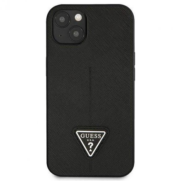 Guess GUHCP13SPSATLK iPhone 13 mini 5,4" negru/negru hard Husă SaffianoTriangle Logo husă