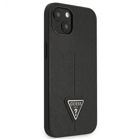 Guess GUHCP13SPSATLK iPhone 13 mini 5,4" negru/negru hard Husă SaffianoTriangle Logo husă