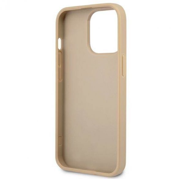 Guess GUHCP13LPSATLE Husă rigidă pentru iPhone 13 Pro / 13 6,1" beżowy/bej SaffianoTriangle Logo