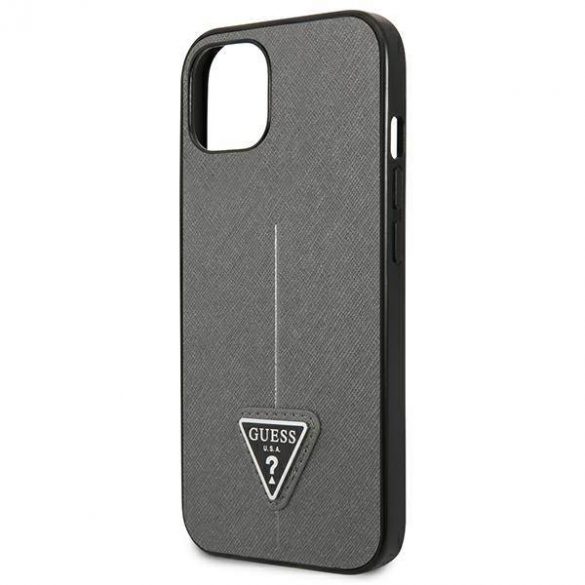 Guess GUHCP13SPSATLG Husă rigidă pentru iPhone 13 mini 5,4" srebrny/argintiu SaffianoTriangle Logo