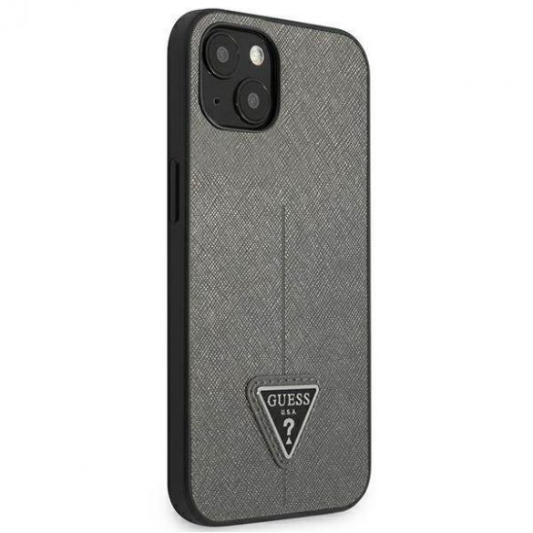 Guess GUHCP13MPSATLG iPhone 13 / 14 / 15 6.1" srebrny/argintiu hardcase SaffianoTriangle Logo