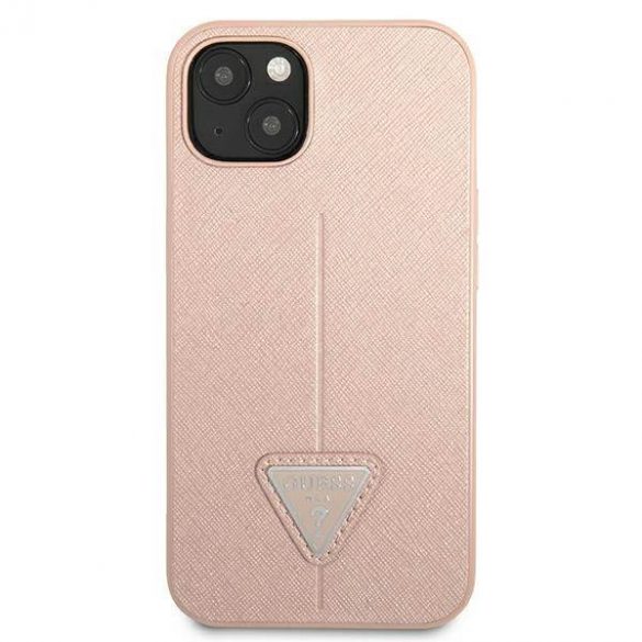 Guess GUHCP13SPSATLP iPhone 13 mini 5,4" rożowy/roz husă rigidă SaffianoTriangle Logo