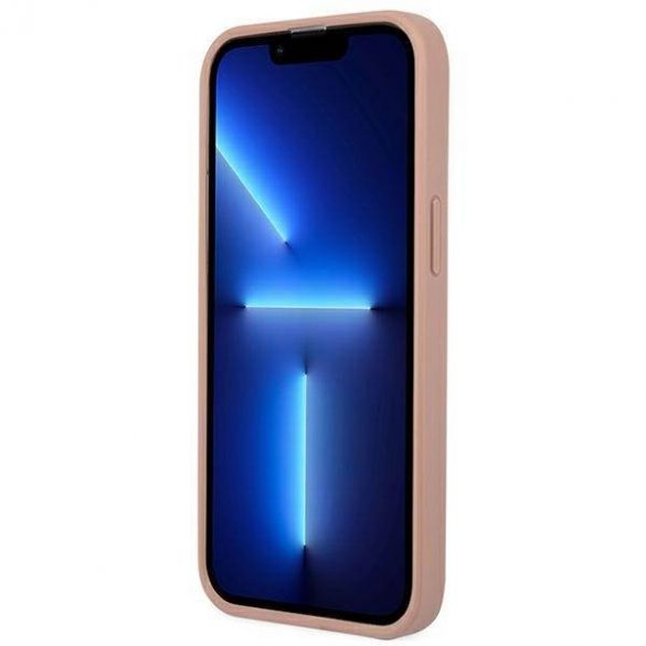 Guess GUHCP13LPSATLP Husă rigidă pentru iPhone 13 Pro / 13 6,1" rożowy/roz SaffianoTriangle Logo