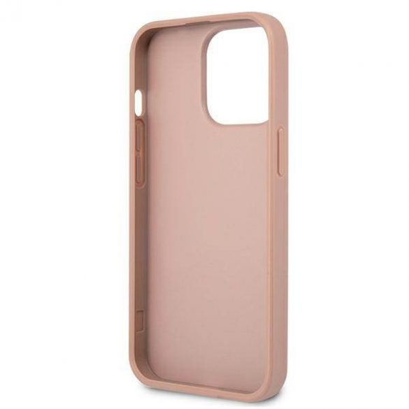 Guess GUHCP13LPSATLP Husă rigidă pentru iPhone 13 Pro / 13 6,1" rożowy/roz SaffianoTriangle Logo