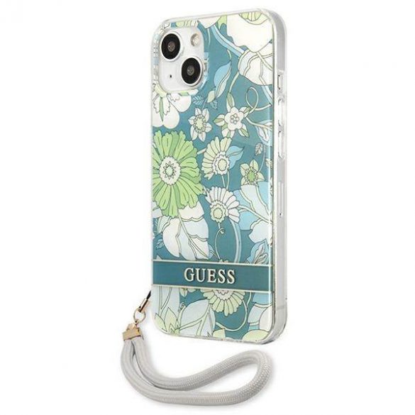 Guess GUHCP13MHFLSN iPhone 13 / 14 / 15 6.1" zielony/verde hardcase Curea cu flori