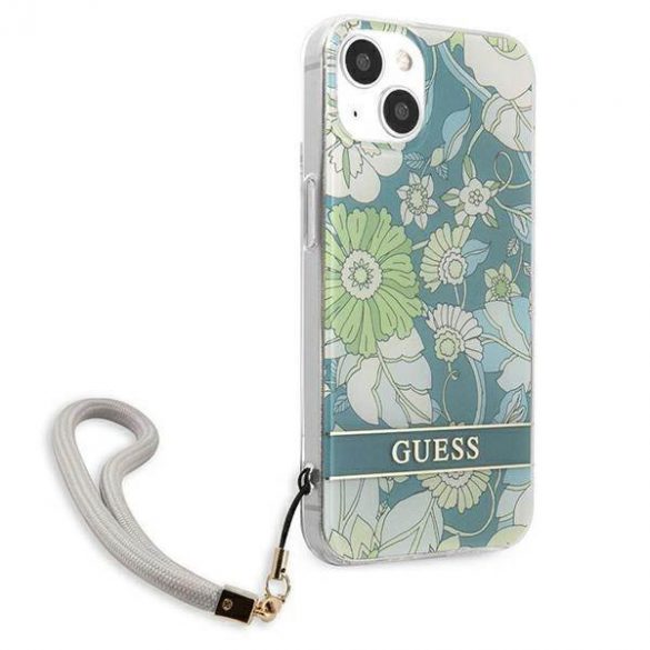 Guess GUHCP13MHFLSN iPhone 13 / 14 / 15 6.1" zielony/verde hardcase Curea cu flori