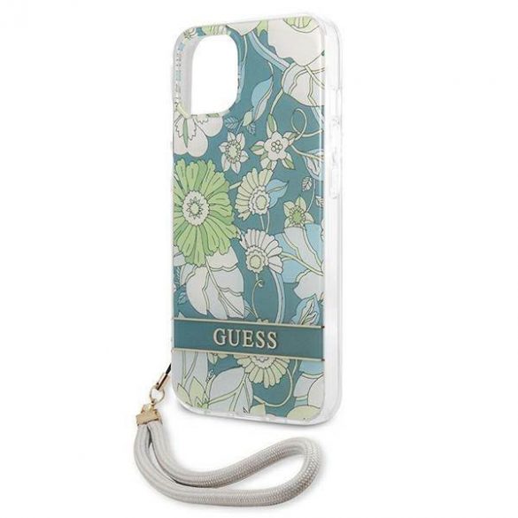 Guess GUHCP13MHFLSN iPhone 13 / 14 / 15 6.1" zielony/verde hardcase Curea cu flori